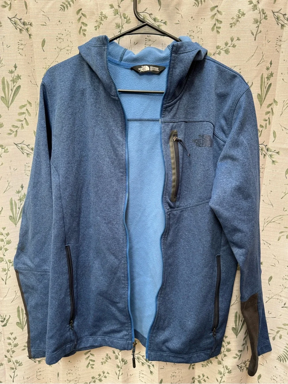 The North Face Men's Two-Tone Blue Hooded Fleece Jacket